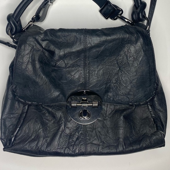 Camilla Alves Black Leather Converse Crossbody Handbag EUC - Picture 2 of 14